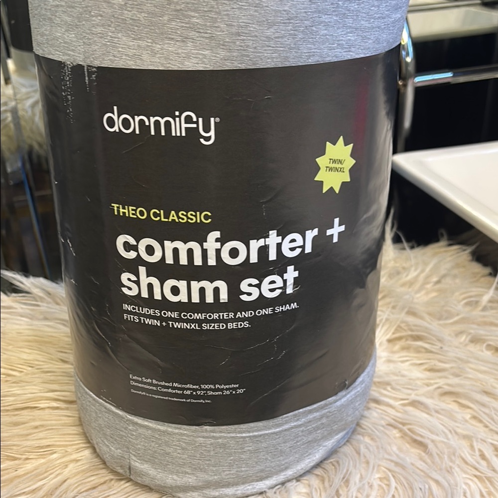 Gray Comforter + Sham Set